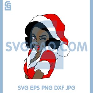 Black Woman Santa SVG, Woman Santa SVG, Black Girl Santa SVG