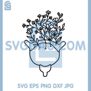 Bladder Flowers Svg, Bladder Cricut Svg, Floral Bladder Svg, Bladder With Flowers Svg