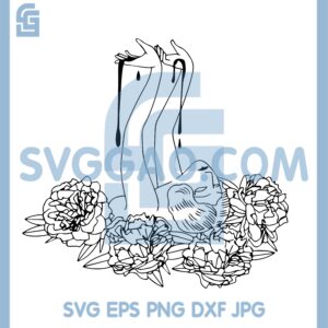 Bleeding Peonies Svg, Girl Flowers Bleeding Peonies Svg, Bleeding Peonies Flowers Svg