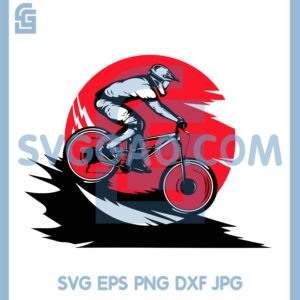 BMX Rider SVG, Red Sun Mountain Bike SVG