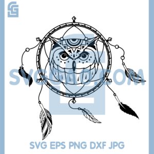 Boho Owl Feathers Svg, Ethnic Svg, Wreath Svg, Boho Feathers Svg