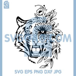 Boho Tiger Flower Svg, Boho Tiger Flower Head Svg, Flower Svg