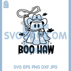 Boo Haw Ghost Cowboy Hat Svg, Boo Haw Svg, Boo Crew Cowboy Svg