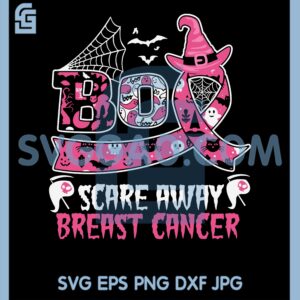 Boo Witch Hat Cancer Svg, Witch Hat Help Me Overcome Cancer Svg, Boo Cancer Svg