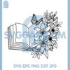 Book With Flowers Svg, Flower Book Svg, Floral Book Shirt Svg