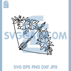 Bow And Arrow Svg, Floral Bow And Arrow Svg, Bow With Flowers Svg, Arrow With Flowers Svg