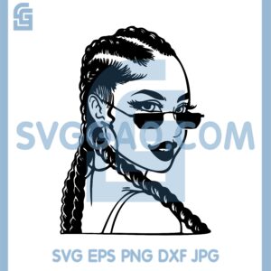 Braids Hairstyle Melanin Popping Svg, Afro Woman Wearing Glasses Svg