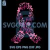 Breast Cancer Awareness Wreath Svg, Autumn Leaves Falling Breast Cancer Svg, Fall Cancer Svg