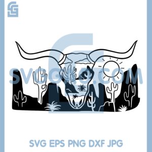 Buffalo Desert Skull Svg, Desert Svg, Desert Sun Svg