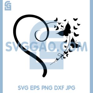 Butterflies Heart Svg, Butterfly Monogram Svg