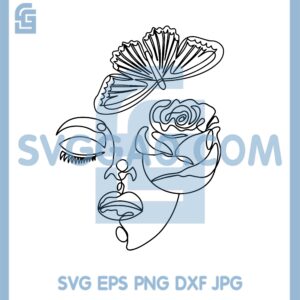 Butterflies Perched On Rose Petals Svg, Rose Girl Face Svg
