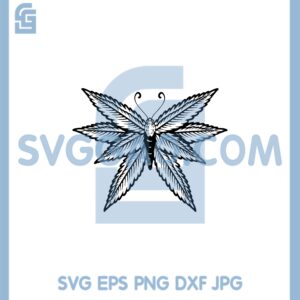 Butterfly Cannabis Svg File, Marijuana Butterfly Svg, Butterfly Svg