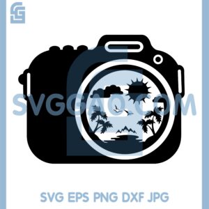 Camera Beach Svg, Camera Silhouette Design Svg, Photography Beach Svg