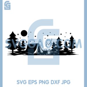 Camping Tent in Forest Svg, Camping Svg, Hiking Svg