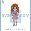 Cute Girl Wearing A Face Mask Svg, Cute Girl Hands Heart Svg
