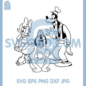 Daisy Pluto And Goofy Svg, Goofy Svg, Daisy Pluto Svg