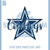 Dallas Cowboys Cursive Star Svg, Cowboys Cursive Svg
