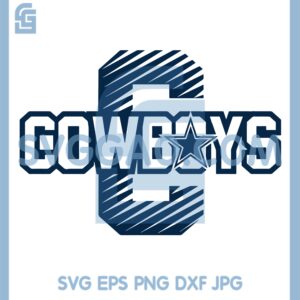 Dallas Cowboys Star With Lined C Svg, Cowboys C Drip Svg