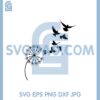 Dandelion With Birds Flying Away Svg, Dandelion Design Svg