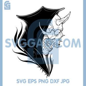 Dead Inside Skull Hat Svg, Dead Skeleton With Horns Svg