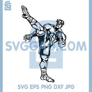 Fighter Kick Svg, Kicking Strike Punch Box Grappling Svg, Fight Combat Svg