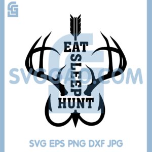 Fish hook Deer ANTLERS CROSS Svg, Duck Hunting Svg, Wild Deer Svg