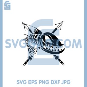 Fish Piercing Hook Svg, Fish Cross Hook Svg, Fishing Svg