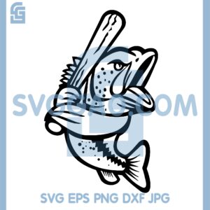 Fish With Baseball Stick Svg, The Fish Likes Baseball Svg