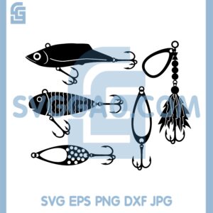 Fishing Hook Svg, Fishing Baits Lures Monogram Svg