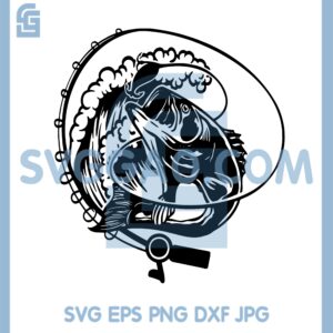 Fishing Svg File, Bass Fish Svg, Fising Design Svg