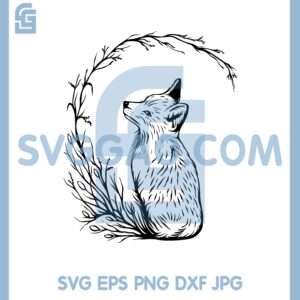 Fox With Tree Svg, Fox Svg, Fox Clipart Svg, Fox Vector Svg