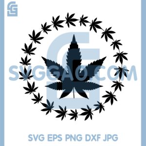 Framed Weed Leave SVG, Printable, Weed Alpaca SVG