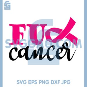 Fuckk Cancer Awareness Ribbon Svg, Breast Cancer Awareness Svg