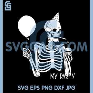 Funny Birthday Wishes For Best Friend Svg, Skeleton holding balloon Svg