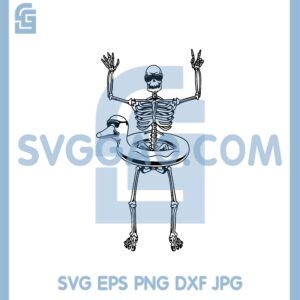 Funny Summer Skeleton Svg, Helloo Summer Skeleton Svg, Skull Hello Summer Svg