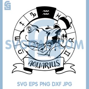 Funny T-rex Aquarius Zodiac sign Svg, Astrology Star Svg