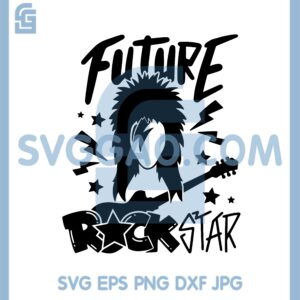 Future Rockstar Svg, ROCKSTAR Hair Guitar Cute Kids Boy Girl Svg
