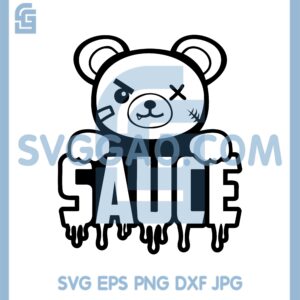Gangster Teddy Bear Dripping Sauce Svg, Eye Bandage Scar Face Drip Blood Svg