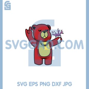 Gangster Teddy Bear King Money Bag SVG, Design Cash Crown Dollar Sign