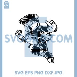 Gangster Teddy Bear Middle Finger Funny Svg, Teddy Svg, Gangster Teddy Svg