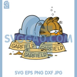 Garfield Tired Svg, Garfield Eat SVG PNG DXF EPS Cricut Silhouette Vector Clipart