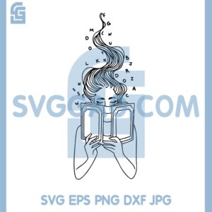 Girl Book With Flowers Svg, Floral Hands Svg, Reading Book Lover Svg, Floral Body Svg