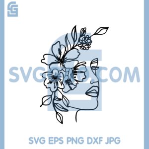 Girl Face And Flowers Svg, Girl Sexy Flowers Svg, Girl Face Svg