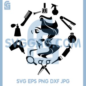 Girl Hair Dresser Svg, Hairdresser Svg, Hairstylist Svg, Beautician Svg