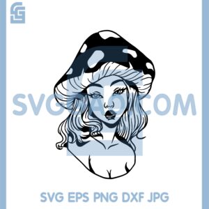 Girl Hat Mushroom Svg, Mushroom Head Girl Svg ,Fungi Svg
