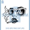 Girl Smoking Joint Svg, Lady in Glasses Smoking Weed
