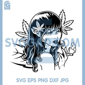 Girl Woman Two Hands Smoking Svg, Weed Fairy Svg, Cannabis Two Hands Svg