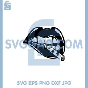Girl's Lips Bite Cannbis Svg, Lips Design Svg