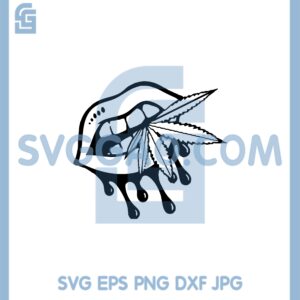 Girl's Lips Cannabis Svg, Weed Girl's Lips Svg