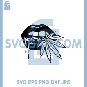 Girl's Lips Marijuana Leaf Svg, File Cut Svg